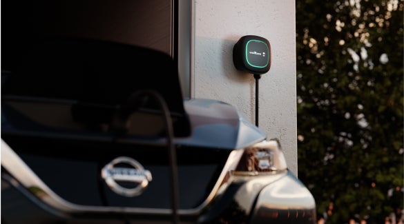 Nissan EV connected and charging with a Wallbox charger | Ed Martin Nissan of Fishers in Fishers IN