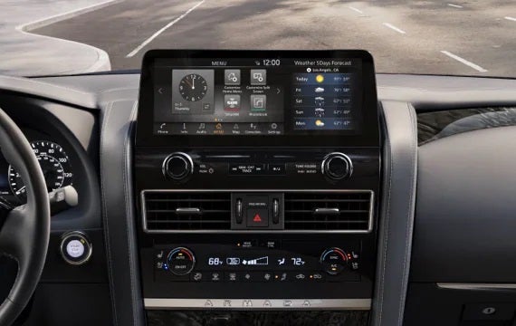 2023 Nissan Armada touchscreen and front console | Ed Martin Nissan of Fishers in Fishers IN