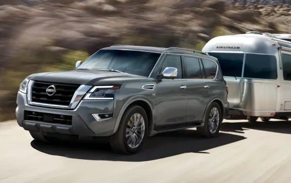 2023 Nissan Armada towing an airstream | Ed Martin Nissan of Fishers in Fishers IN