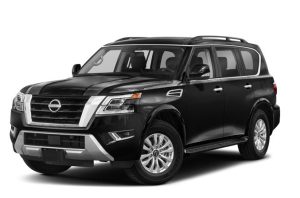 A photo of a 2023 Nissan Armada in Super Black exterior color near fishers, Indiana