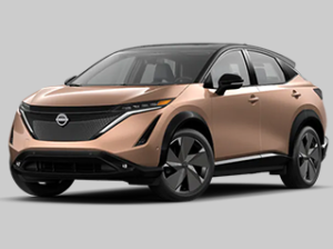 A 2023 Nissan Ariya parked near Fishers, Indiana.
