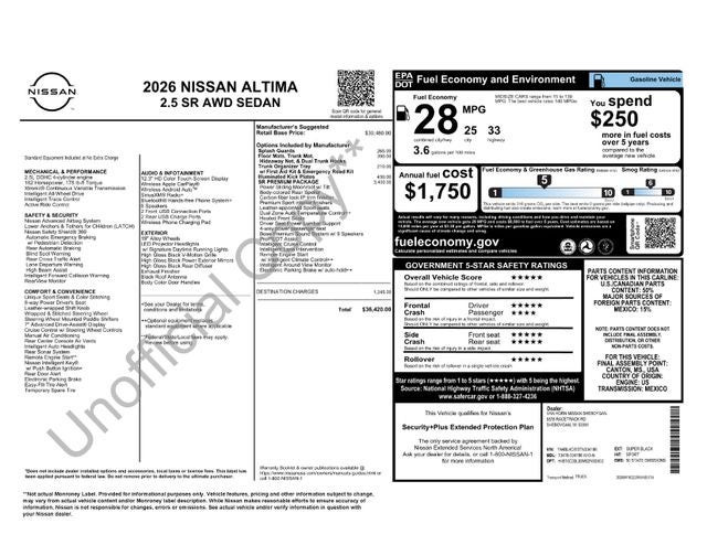 2026 Nissan Altima 2.5 SR