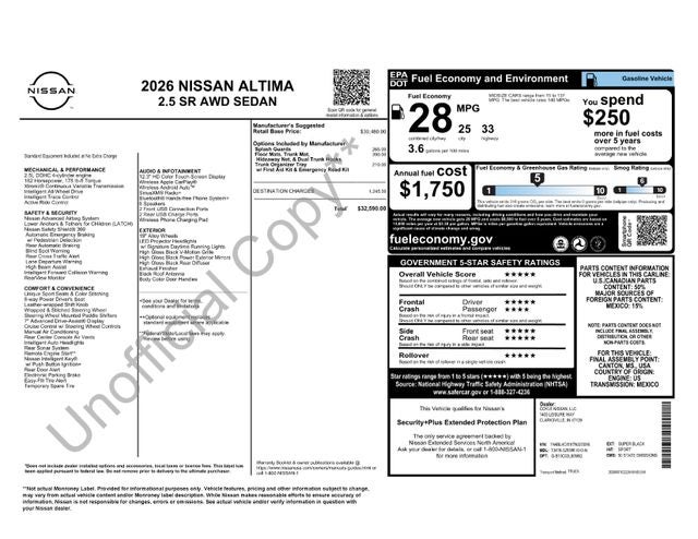 2026 Nissan Altima 2.5 SR