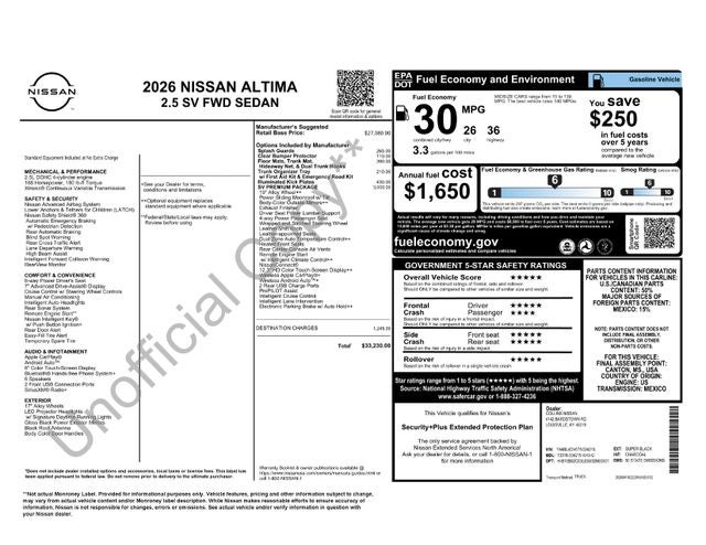 2026 Nissan Altima 2.5 SV's photo