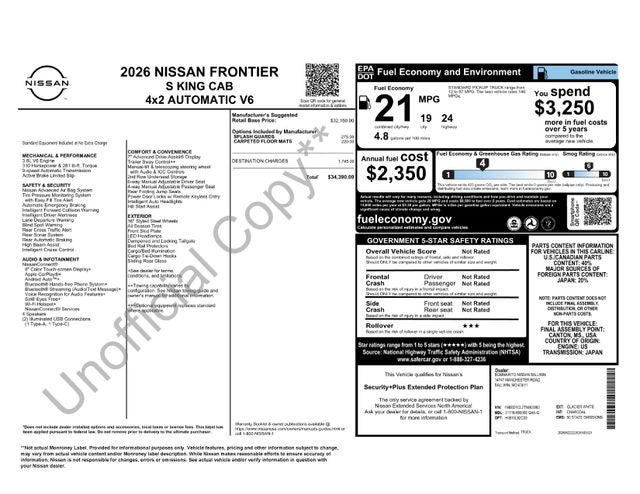 2026 Nissan Frontier S King Cab 4X2's photo