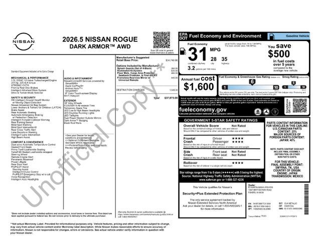 2026 Nissan Rogue Dark Armor