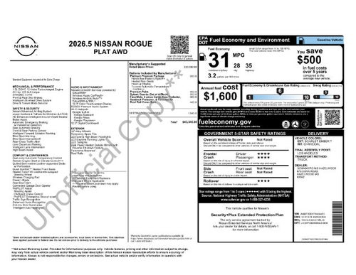 2026 Nissan Rogue Platinum
