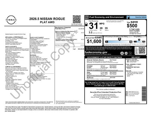 2026 Nissan Rogue Platinum