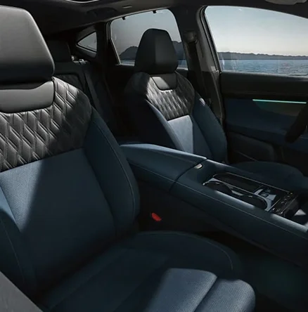 Quilted front seats inside a 2026 Nissan Murano