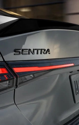 Sentra badge and taillight on a 2026 Nissan Sentra