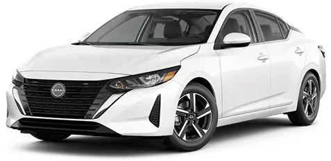 2025 Nissan Sentra SV compact sedan parked in a studio setting with a neutral background, showcasing its streamlined metallic finish and sharp exterior lines to convey a sense of modern efficiency and style